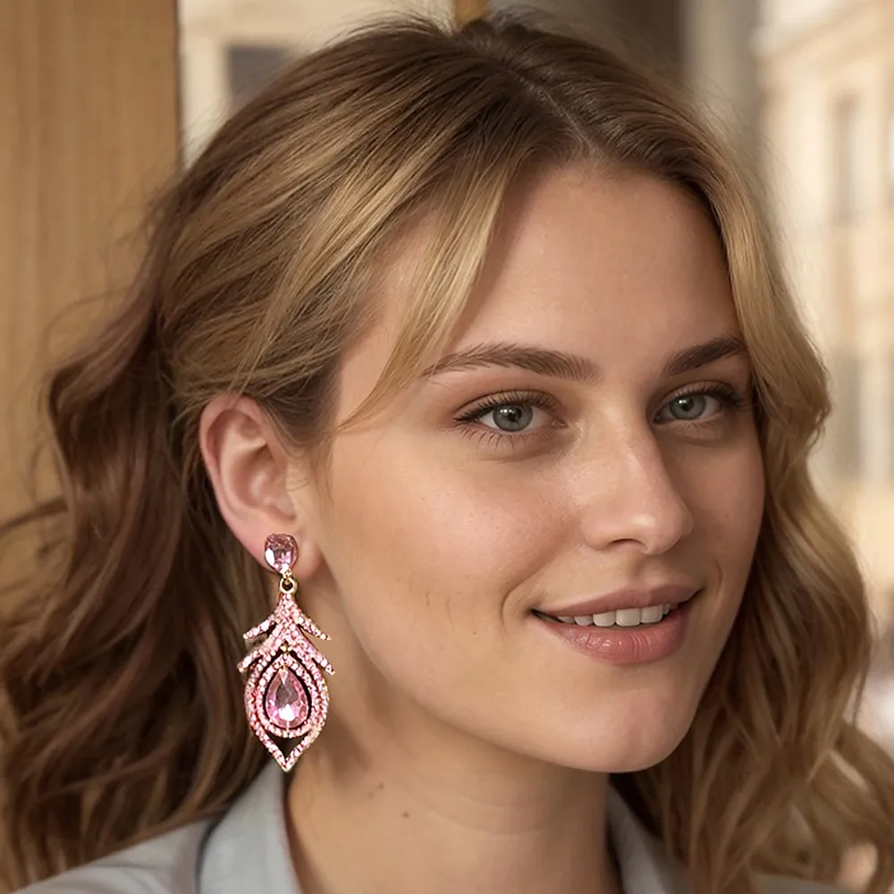 1 Pair Elegant Water Droplets Alloy Drop Earrings display picture 2