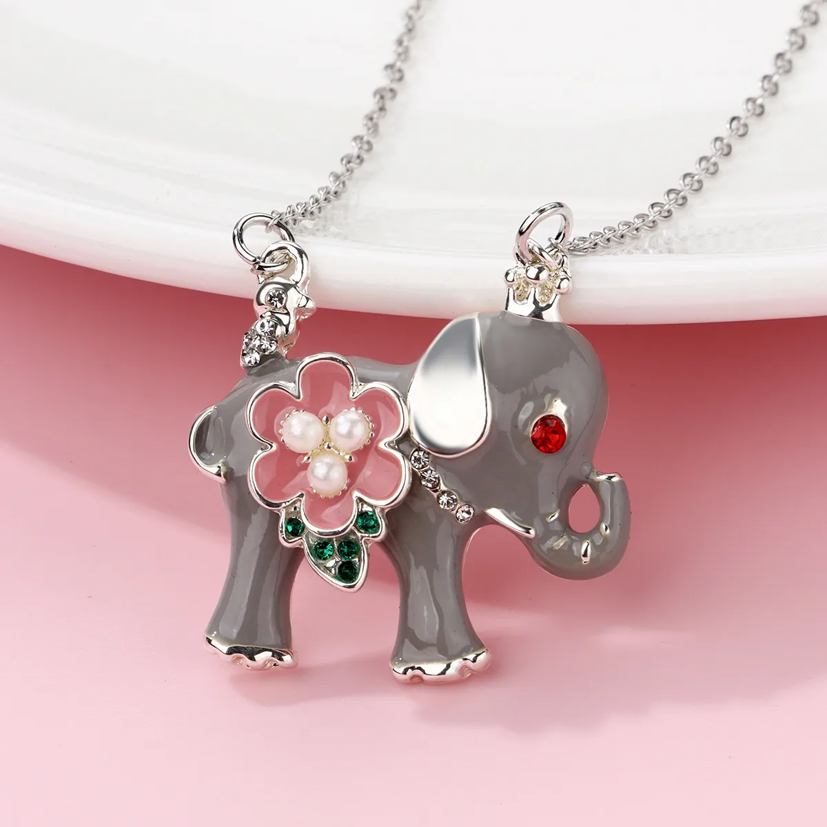 Cartoon Style Elephant Alloy Unisex Pendant Necklace display picture 4