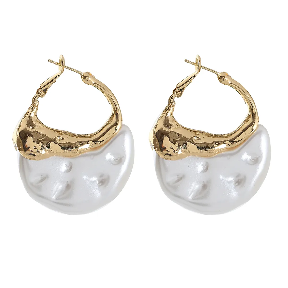 1 Pair Glam Round Alloy Pearl Earrings display picture 6