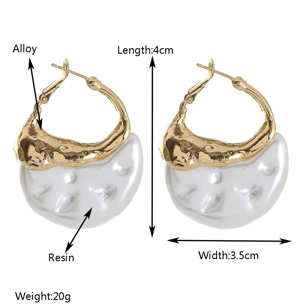 1 Pair Glam Round Alloy Pearl Earrings display picture 1