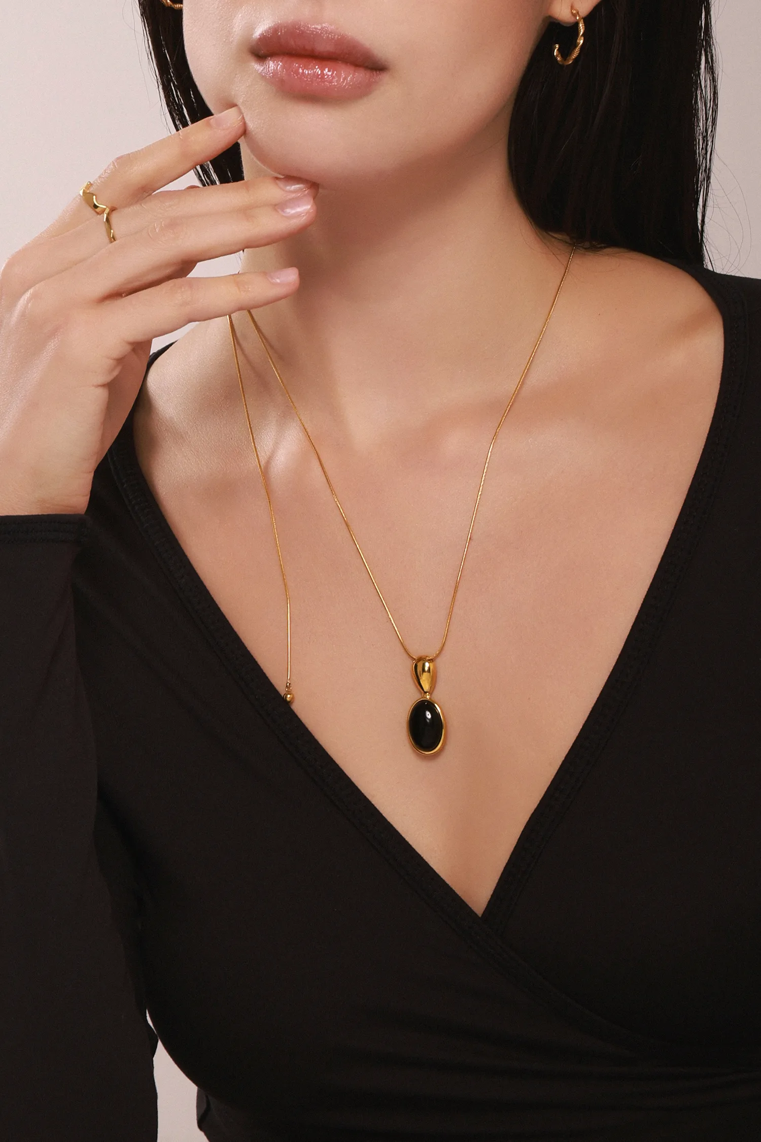 Wholesale Jewelry Vacation Commute Square 304 Stainless Steel Acrylic Agate Plating Inlay Sweater Chain display picture 9
