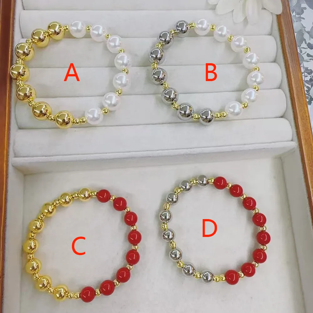 Casual Vacation Simple Acrylic Pearl Glass Bead Copper Polishing Plating 18K Gold Plated White Gold Plated Women's Bracelets display picture 2