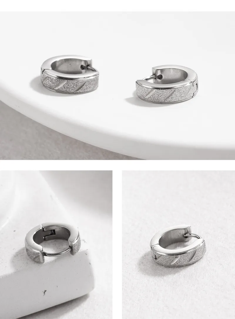 1 Piece Retro Classic Style Geometric Plating Titanium Steel Earrings display picture 1
