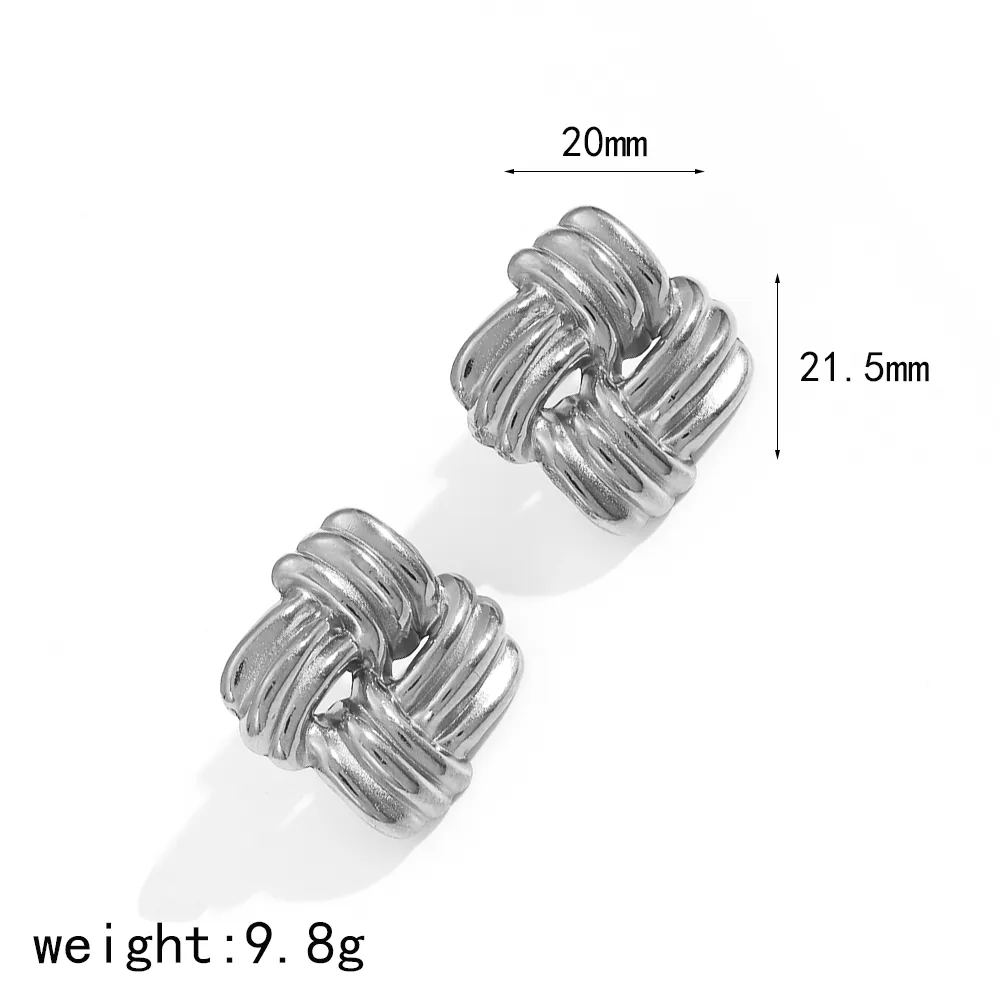 1 Pair Vintage Style Classic Style Geometric Plating 304 Stainless Steel 18K Gold Plated Ear Studs display picture 4