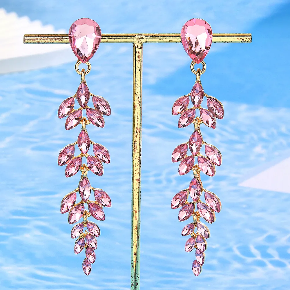 1 Pair Elegant Grain Alloy Drop Earrings display picture 5