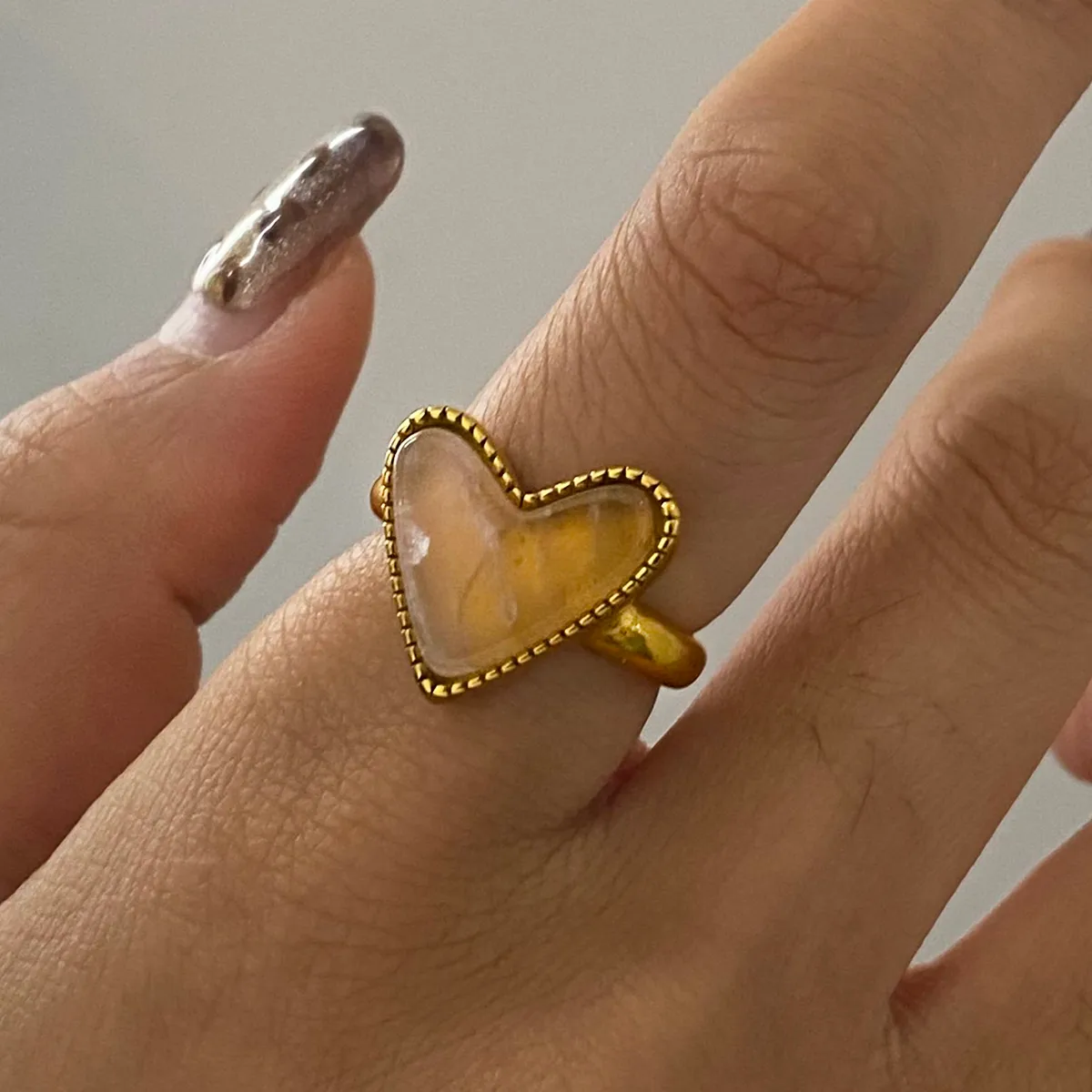 Modern Style Classic Style Heart Shape 316 Stainless Steel  Women's Adjustable Ring display picture 9