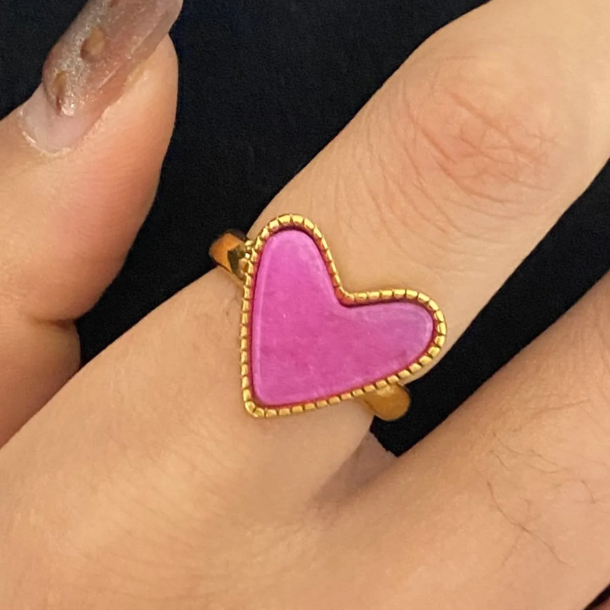 Modern Style Classic Style Heart Shape 316 Stainless Steel  Women's Adjustable Ring display picture 11