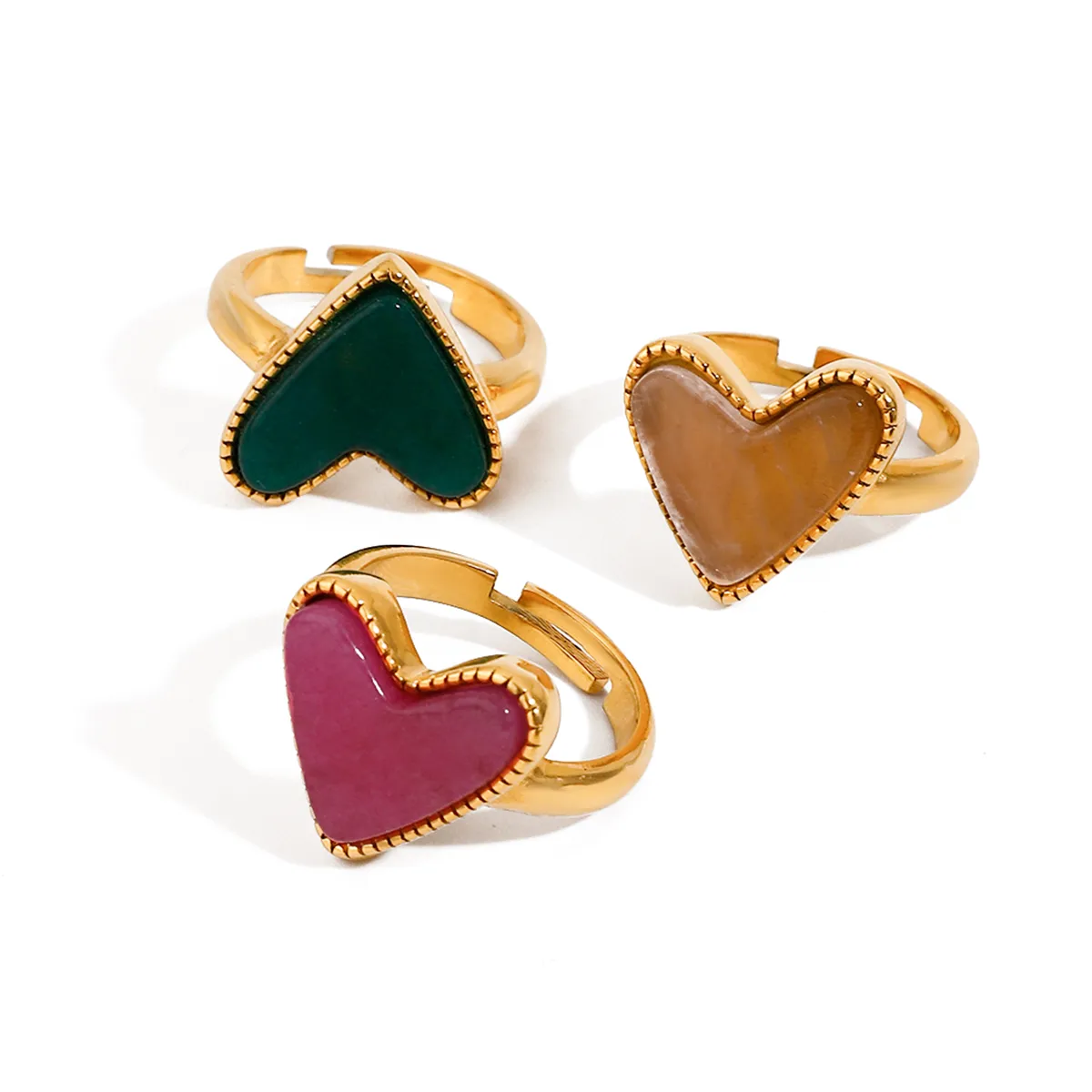 Modern Style Classic Style Heart Shape 316 Stainless Steel  Women's Adjustable Ring display picture 12