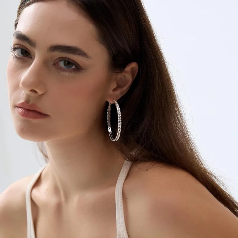 1 Pair Simple Style Classic Style Grain Plating Copper Earrings display picture 3