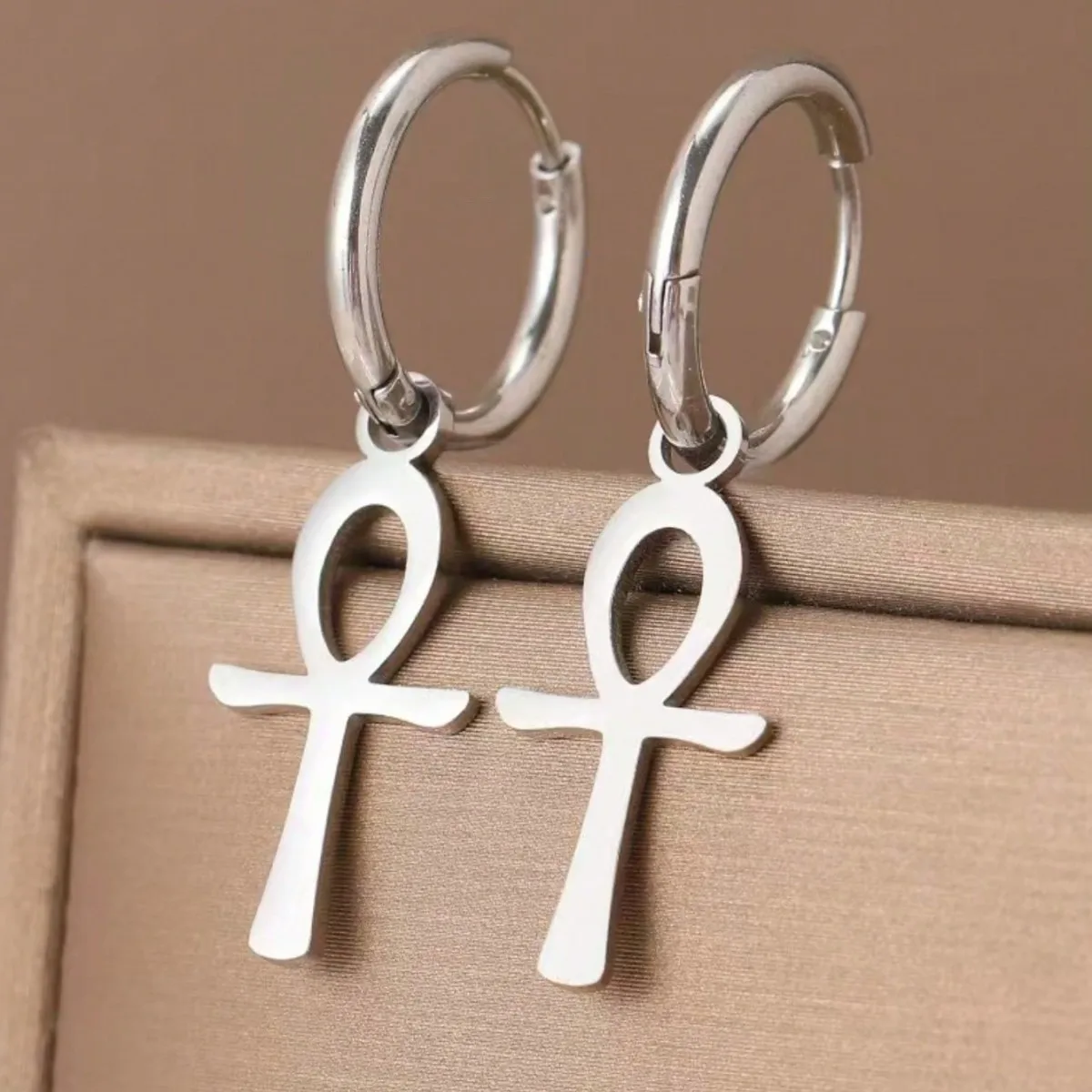 1 Pair Simple Style Solid Color 304 Stainless Steel Drop Earrings display picture 1