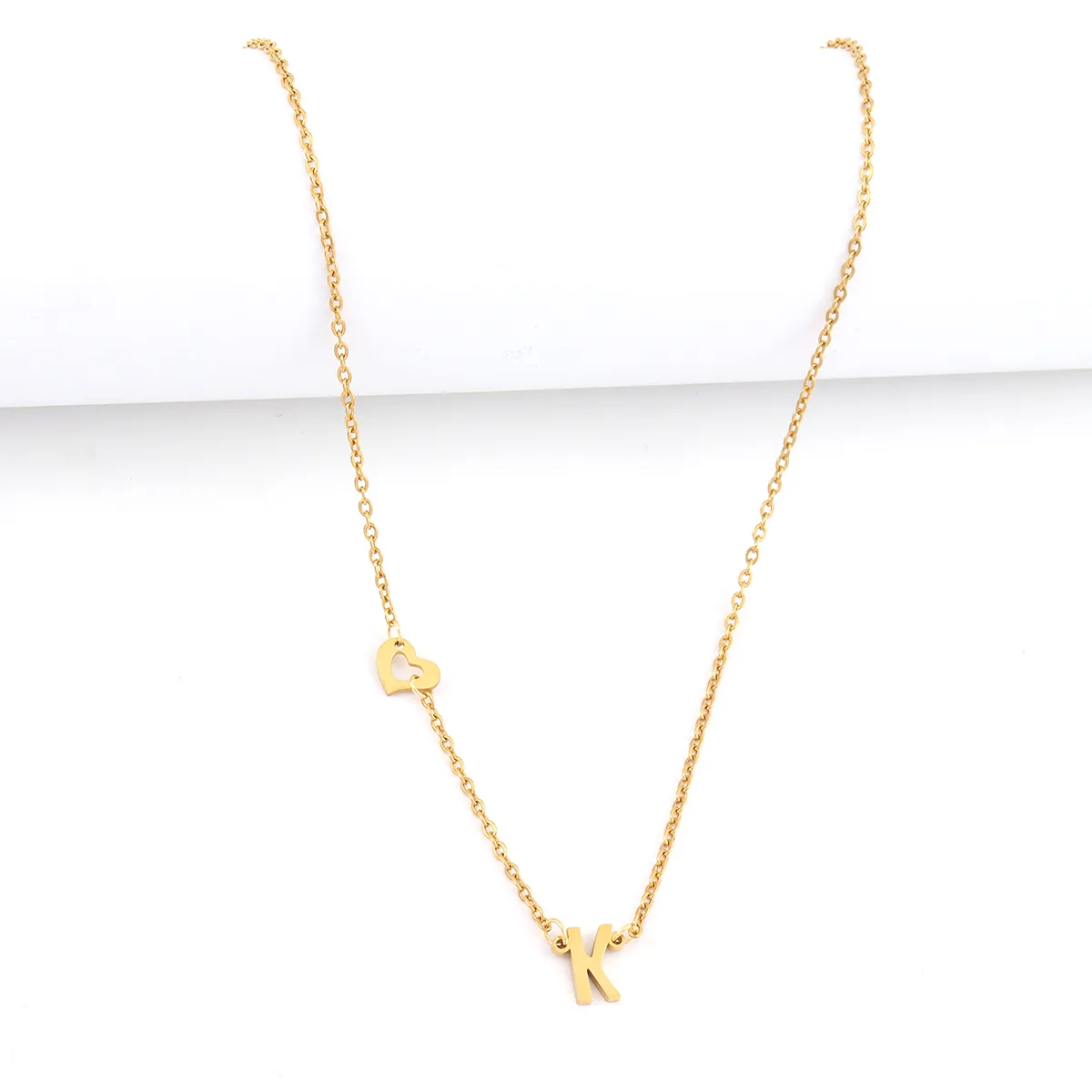 Simple Style Classic Style Letter Heart Shape 201 Stainless Steel 304 Stainless Steel Women's Pendant Necklace display picture 3
