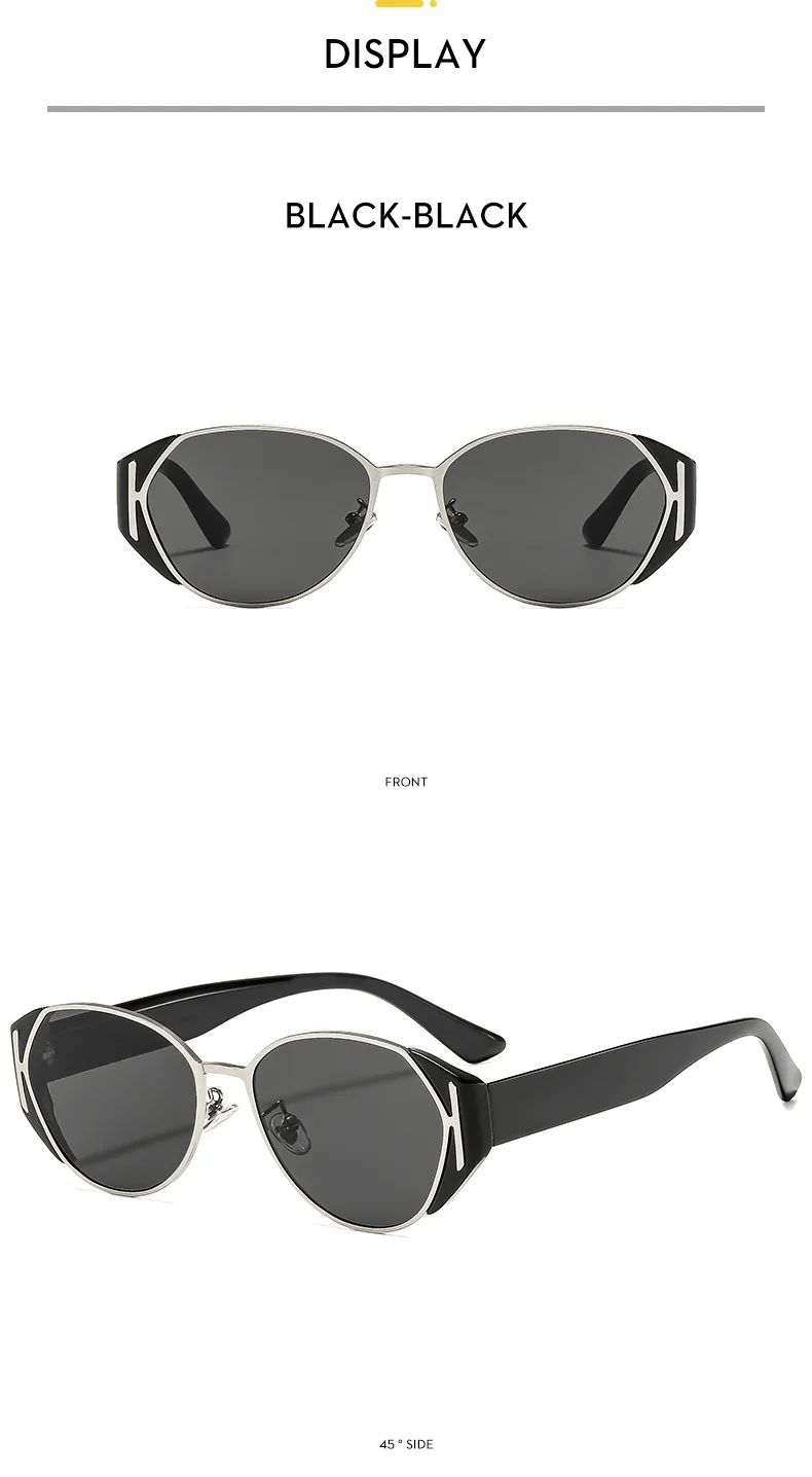 Modern Style Solid Color Ac Oval Frame Full Frame Glasses display picture 9