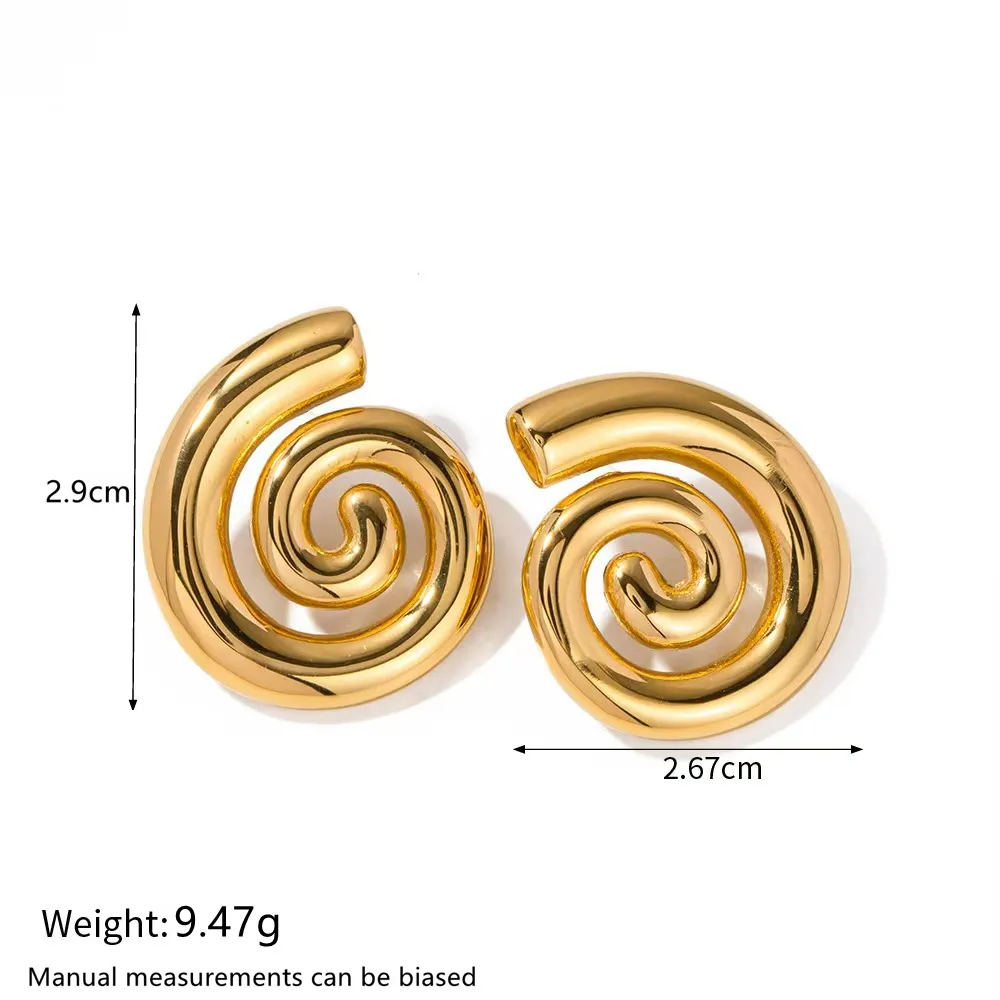 1 Pair Streetwear Geometric Round Hollow Out 304 Stainless Steel Imitation Gold  Ear Studs display picture 5