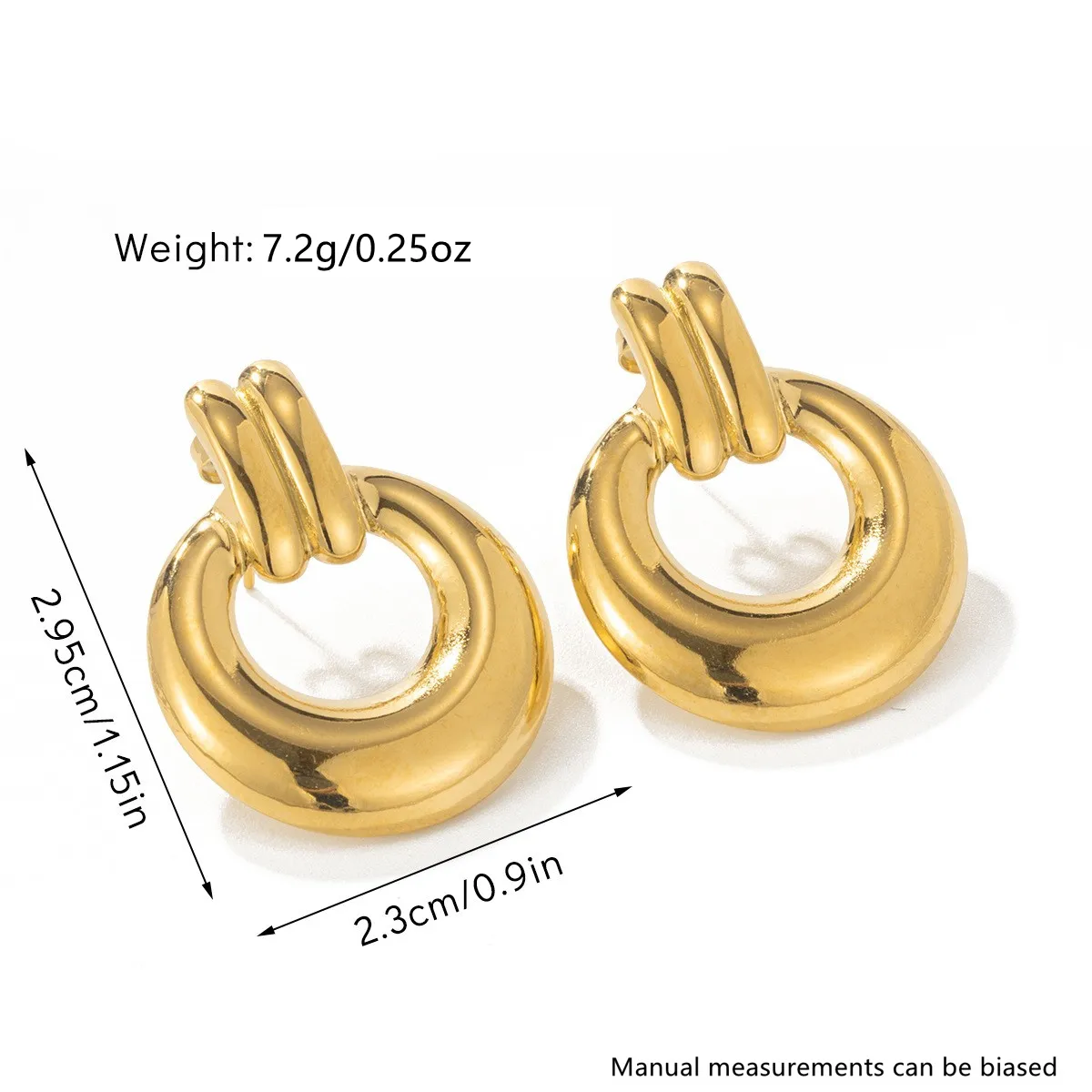 1 Pair Streetwear Geometric Round Hollow Out 304 Stainless Steel Imitation Gold  Ear Studs display picture 6