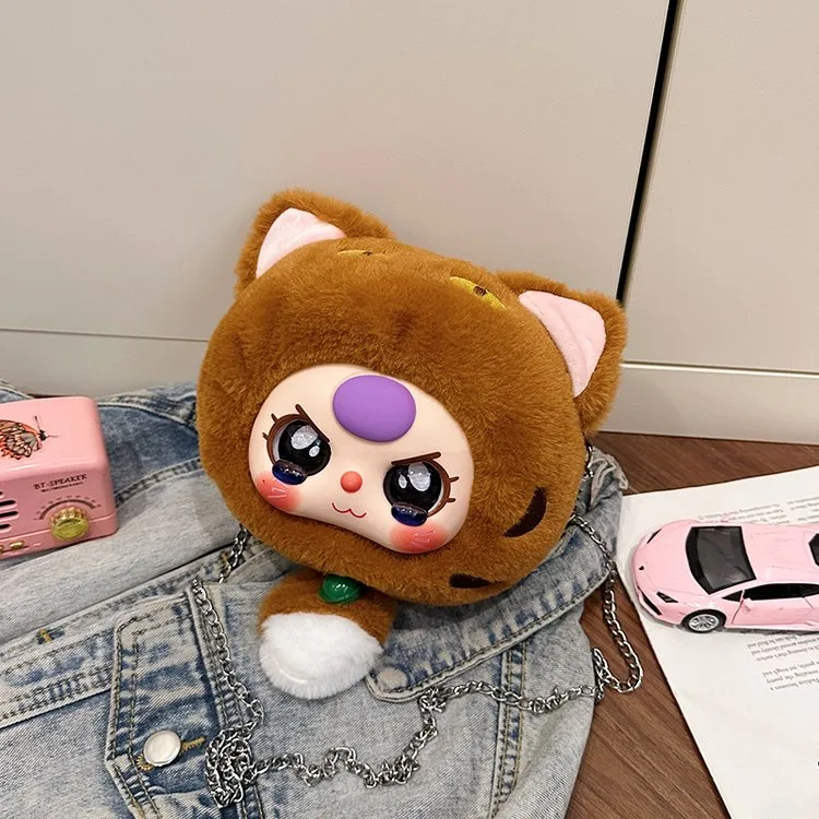 Women's Plush Cartoon Cute Round Zipper Shoulder Bag display picture 10