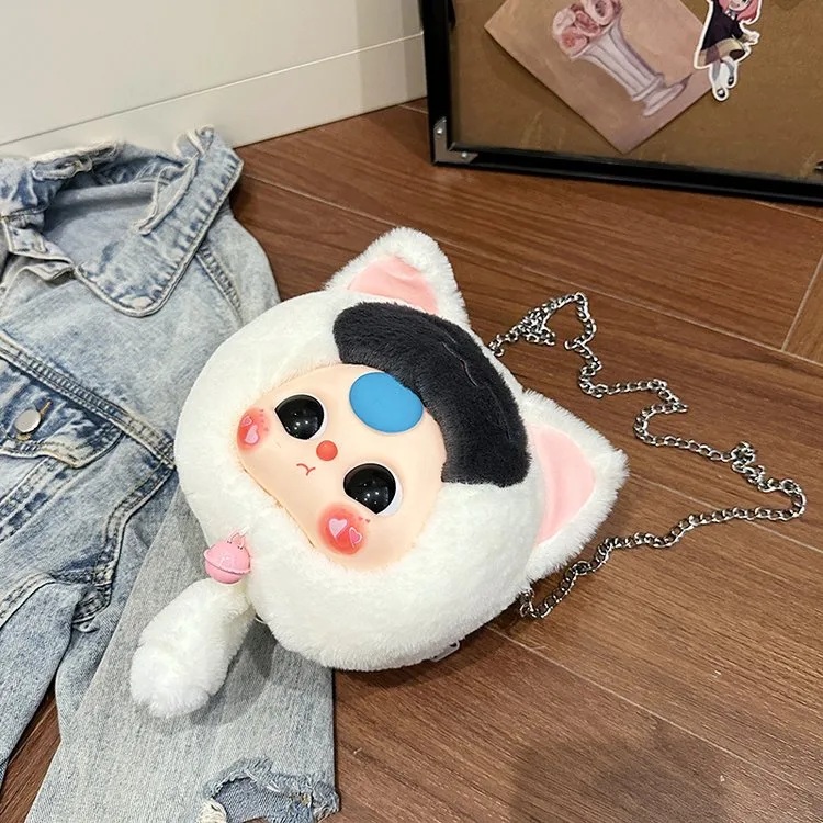 Women's Plush Cartoon Cute Round Zipper Shoulder Bag display picture 12