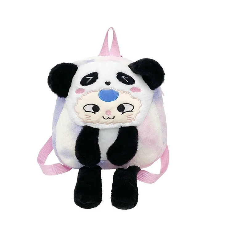 Women's Plush Animal Cartoon Cute Square Zipper Functional Backpack display picture 6