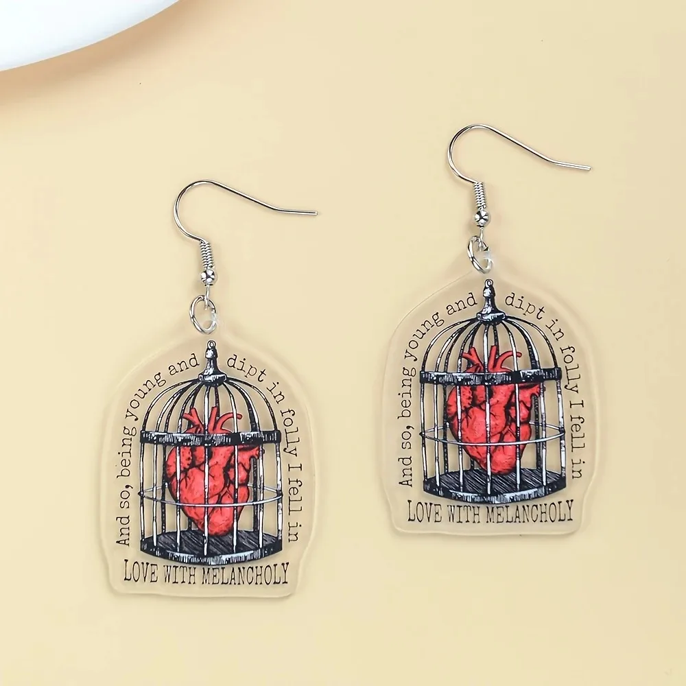 1 Pair Exaggerated Funny Letter Heart Shape Acrylic Drop Earrings display picture 1