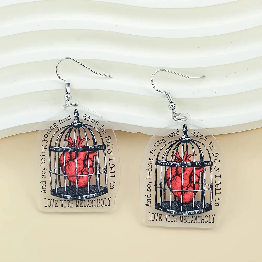 1 Pair Exaggerated Funny Letter Heart Shape Acrylic Drop Earrings display picture 3