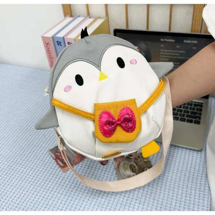 Kid'S Women's Canvas Animal Cartoon Cute Oval Zipper Crossbody Bag display picture 6