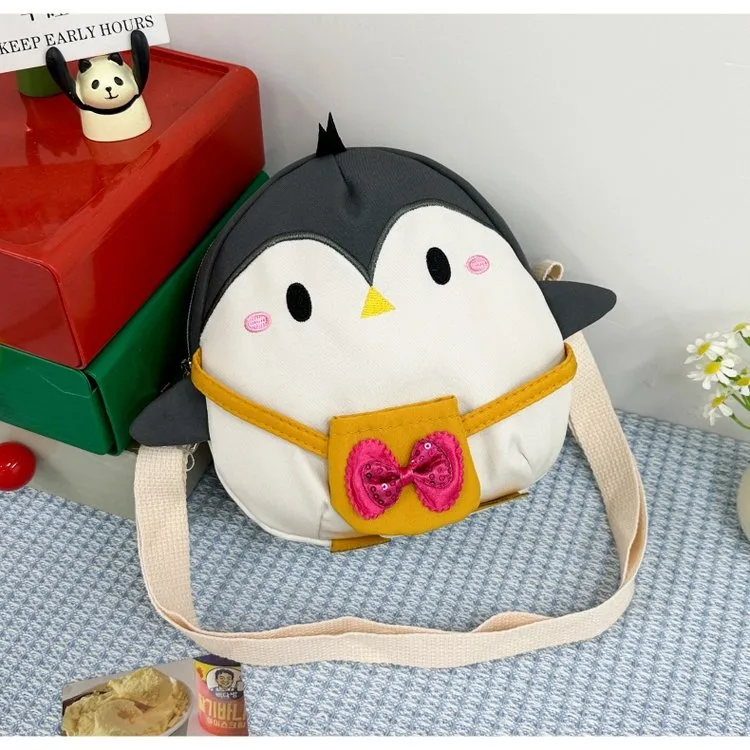 Kid'S Women's Canvas Animal Cartoon Cute Oval Zipper Crossbody Bag display picture 12