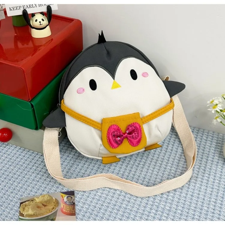 Kid'S Women's Canvas Animal Cartoon Cute Oval Zipper Crossbody Bag display picture 10