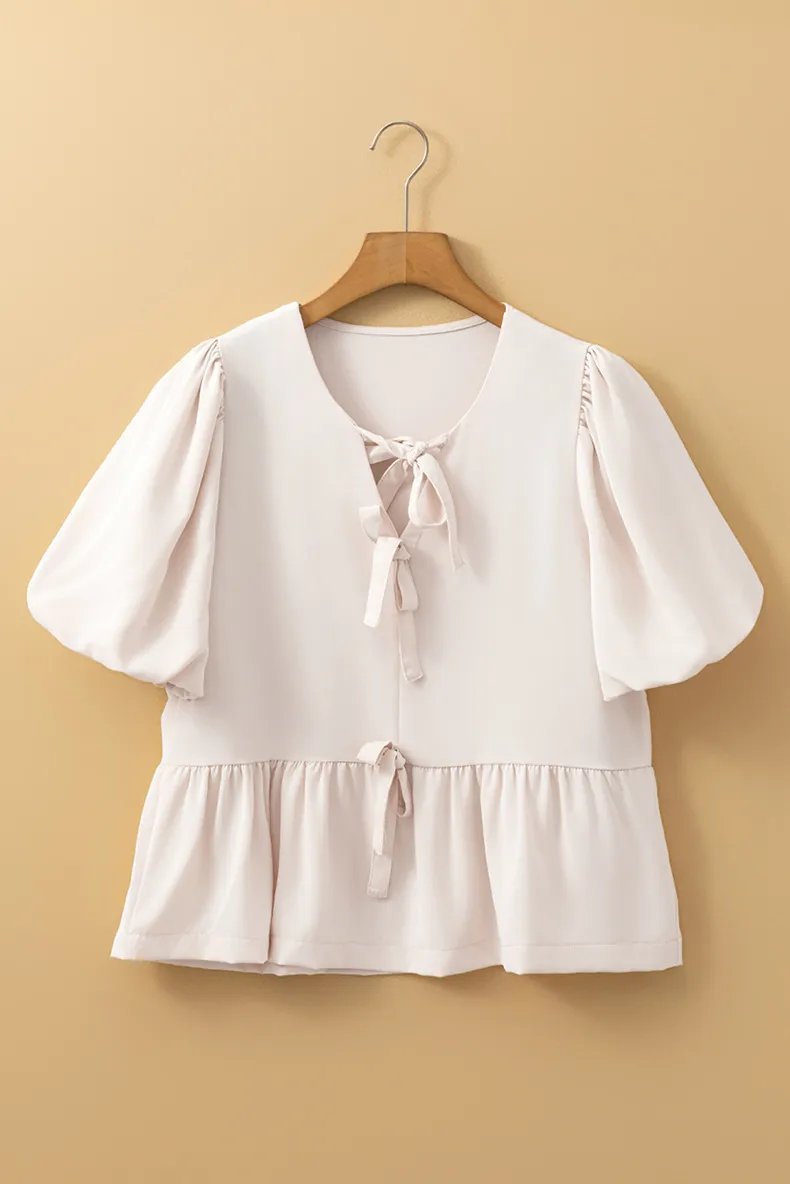 Women's Blouse Half Sleeve Blouses Temperament Commuter Solid Color display picture 4