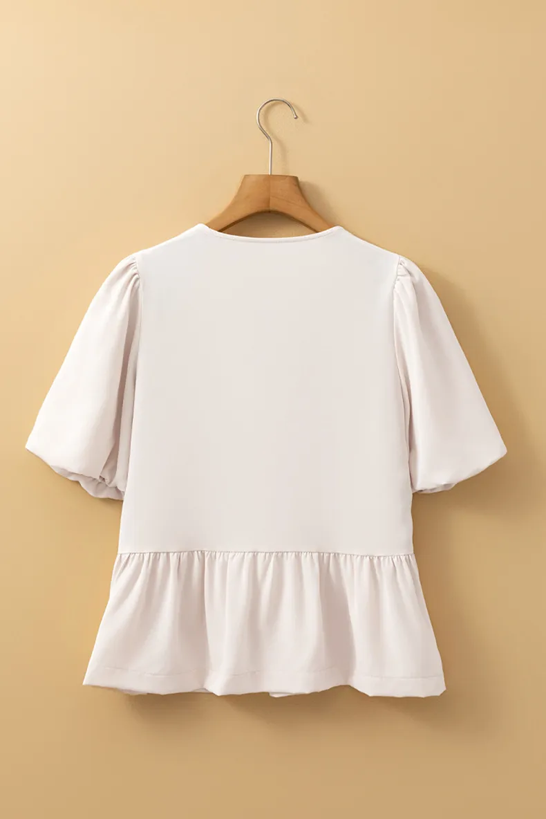 Women's Blouse Half Sleeve Blouses Temperament Commuter Solid Color display picture 5