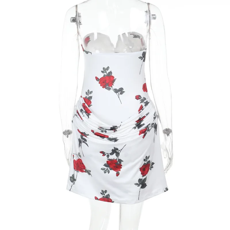 Women's One-Step Skirt Casual Elegant Strapless Sleeveless Flower Above Knee Holiday Banquet Daily display picture 15