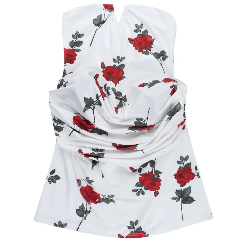 Women's One-Step Skirt Casual Elegant Strapless Sleeveless Flower Above Knee Holiday Banquet Daily display picture 16