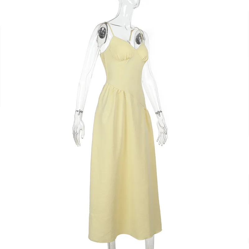 Women's A- Line Skirt Elegant European And American Wind Streetwear Strap Sleeveless Solid Color Maxi Long Dress Casual Banquet Street display picture 20