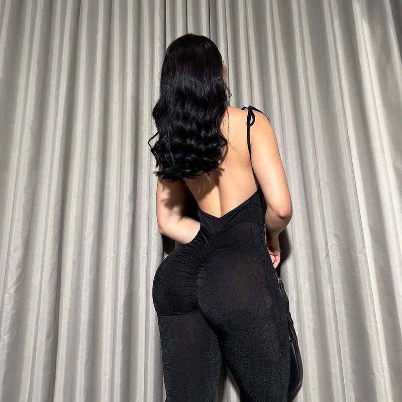 Women's Casual Banquet Casual European And American Wind Streetwear Solid Color Full Length Jumpsuits display picture 6