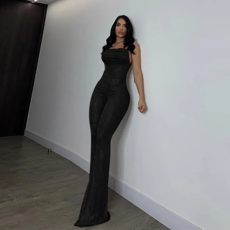 Women's Casual Banquet Casual European And American Wind Streetwear Solid Color Full Length Jumpsuits display picture 7