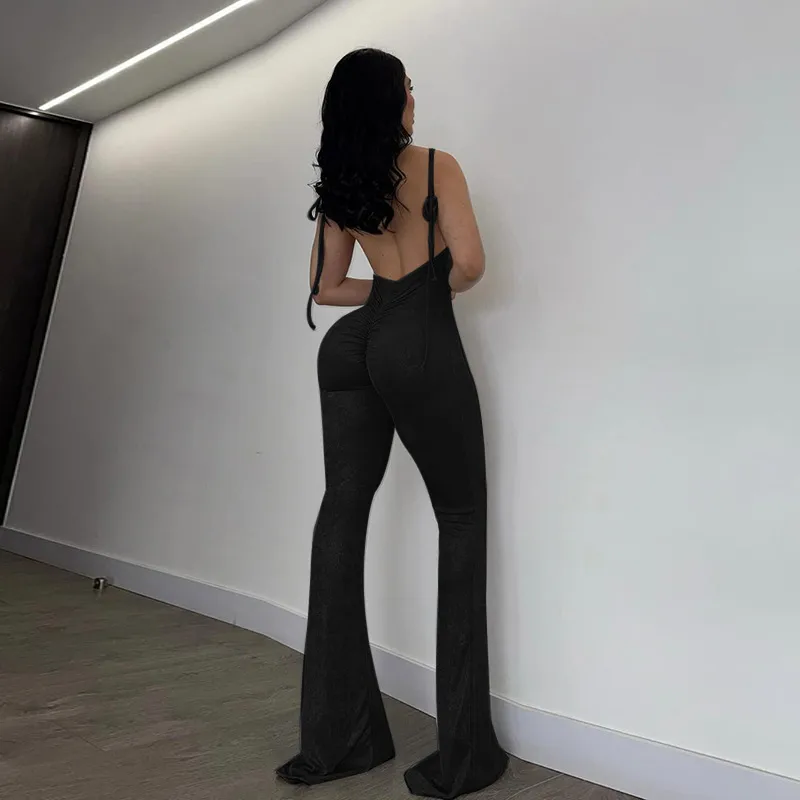 Women's Casual Banquet Casual European And American Wind Streetwear Solid Color Full Length Jumpsuits display picture 9