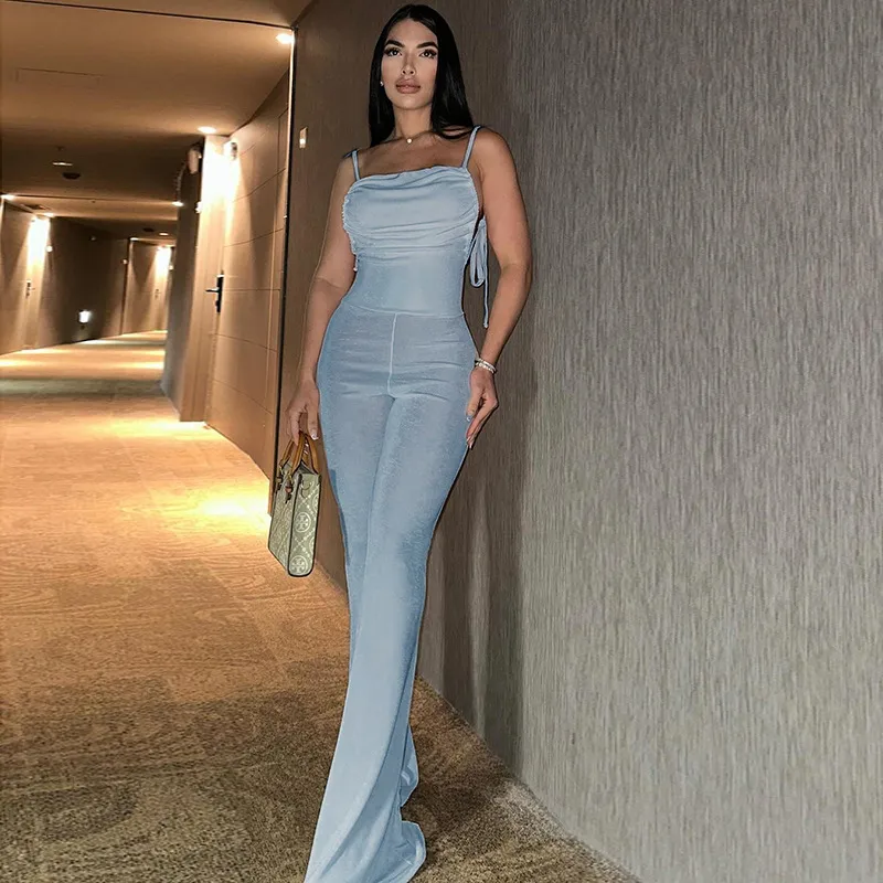 Women's Casual Banquet Casual European And American Wind Streetwear Solid Color Full Length Jumpsuits display picture 10