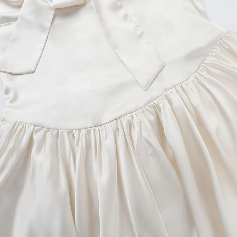 Women's A- Line Skirt Elegant European And American Wind Streetwear Strapless Pleated Sleeveless Solid Color Bow Knot Above Knee Casual Banquet Daily display picture 10