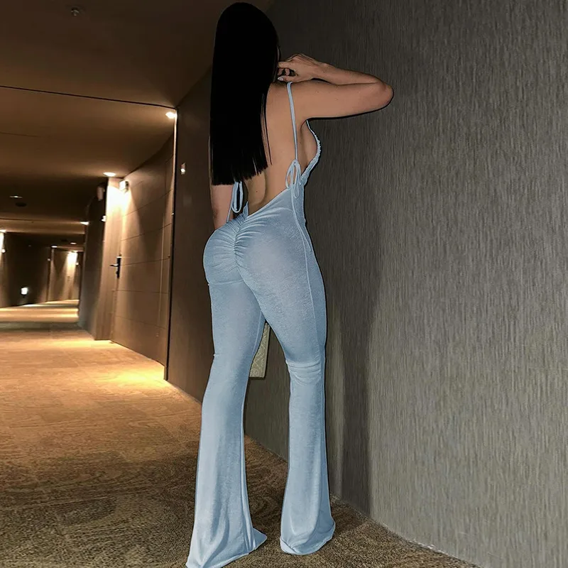 Women's Casual Banquet Casual European And American Wind Streetwear Solid Color Full Length Jumpsuits display picture 11