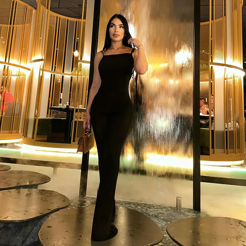 Women's Casual Banquet Casual European And American Wind Streetwear Solid Color Full Length Jumpsuits display picture 12