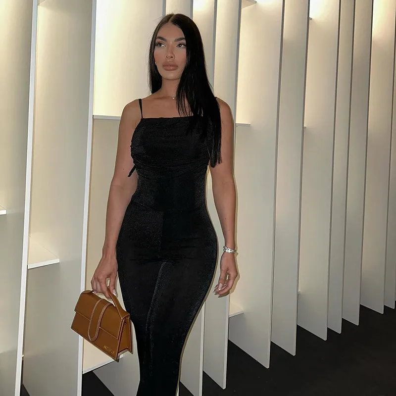 Women's Casual Banquet Casual European And American Wind Streetwear Solid Color Full Length Jumpsuits display picture 13