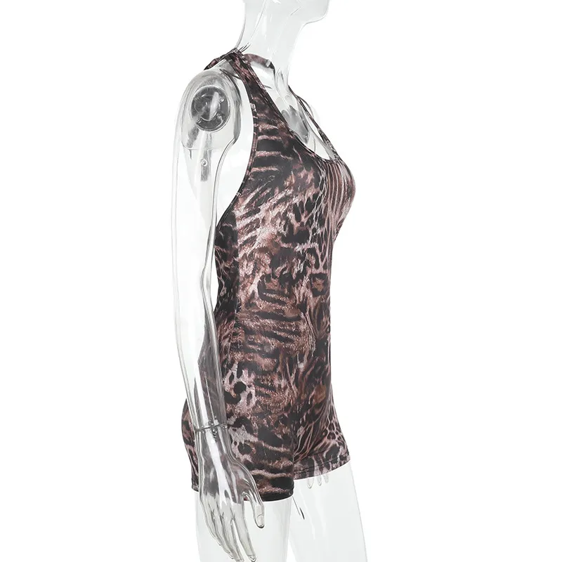 Women's Weekend Date Sexy Leopard Shorts Rompers display picture 13