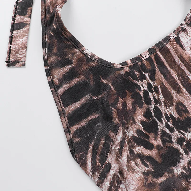 Women's Weekend Date Sexy Leopard Shorts Rompers display picture 17