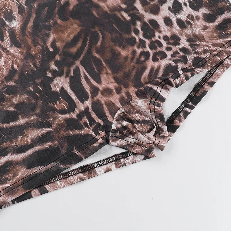 Women's Weekend Date Sexy Leopard Shorts Rompers display picture 18