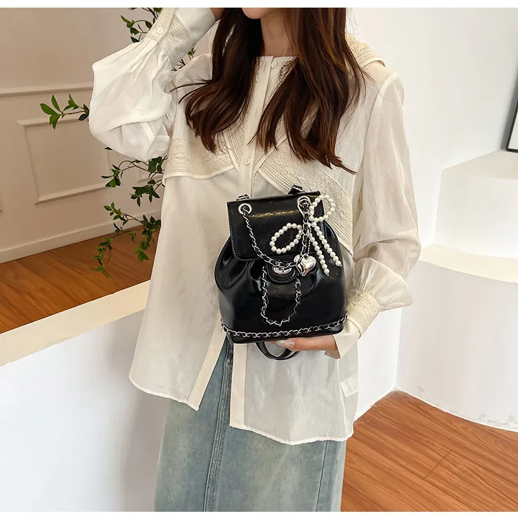 Solid Color Casual Shopping Women's Backpack display picture 2