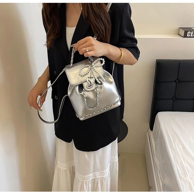 Solid Color Casual Shopping Women's Backpack display picture 3