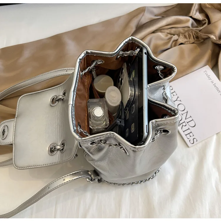 Solid Color Casual Shopping Women's Backpack display picture 6