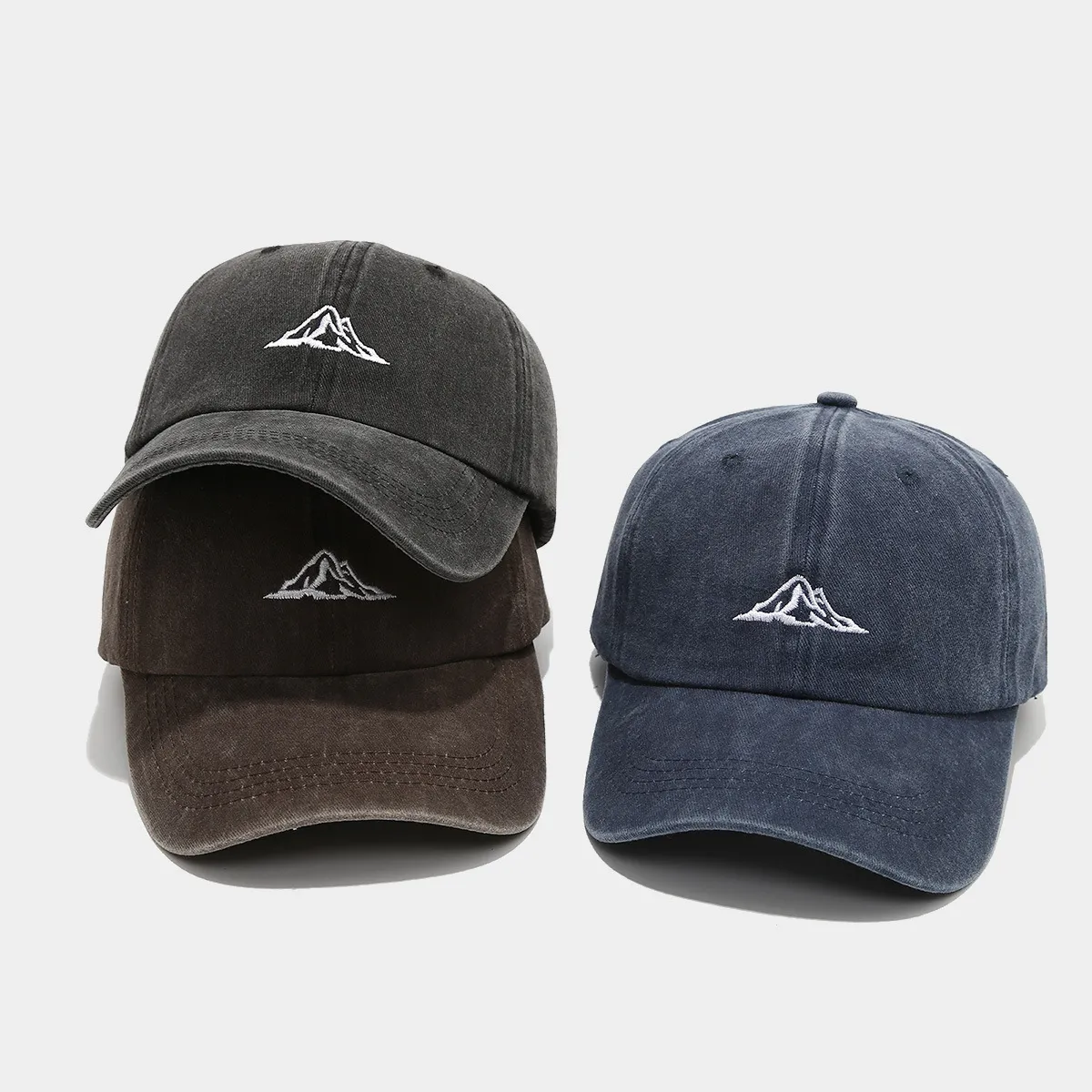 Unisex Casual Simple Style Streetwear Mountain Embroidery Curved Eaves Baseball Cap display picture 2