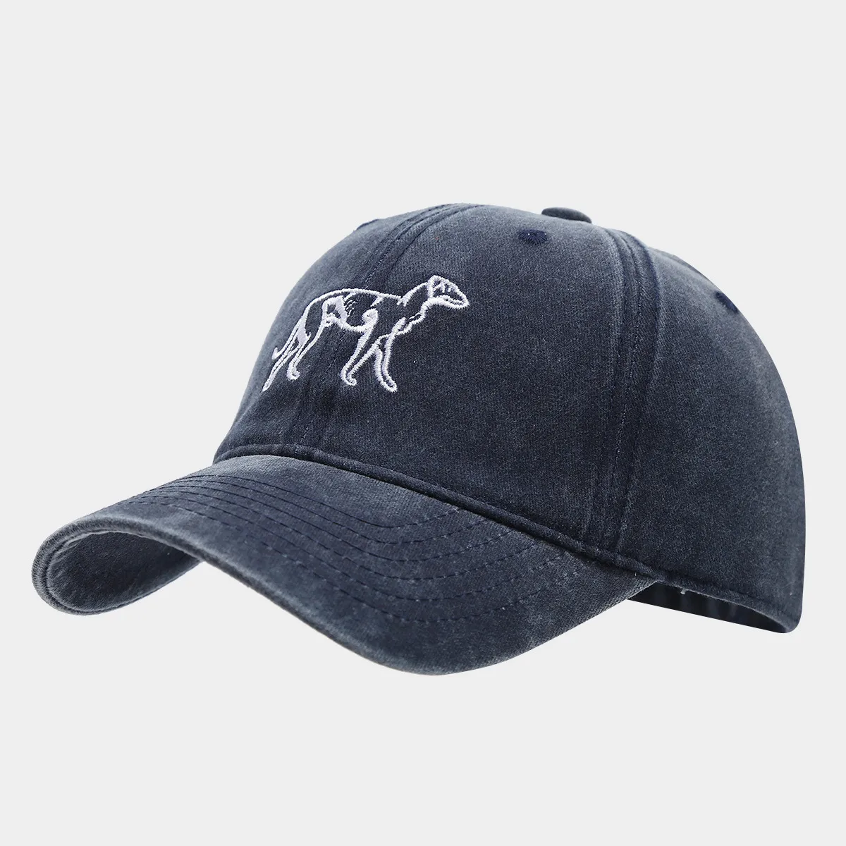 Unisex Casual Retro Simple Style Dog Embroidery Curved Eaves Baseball Cap display picture 9