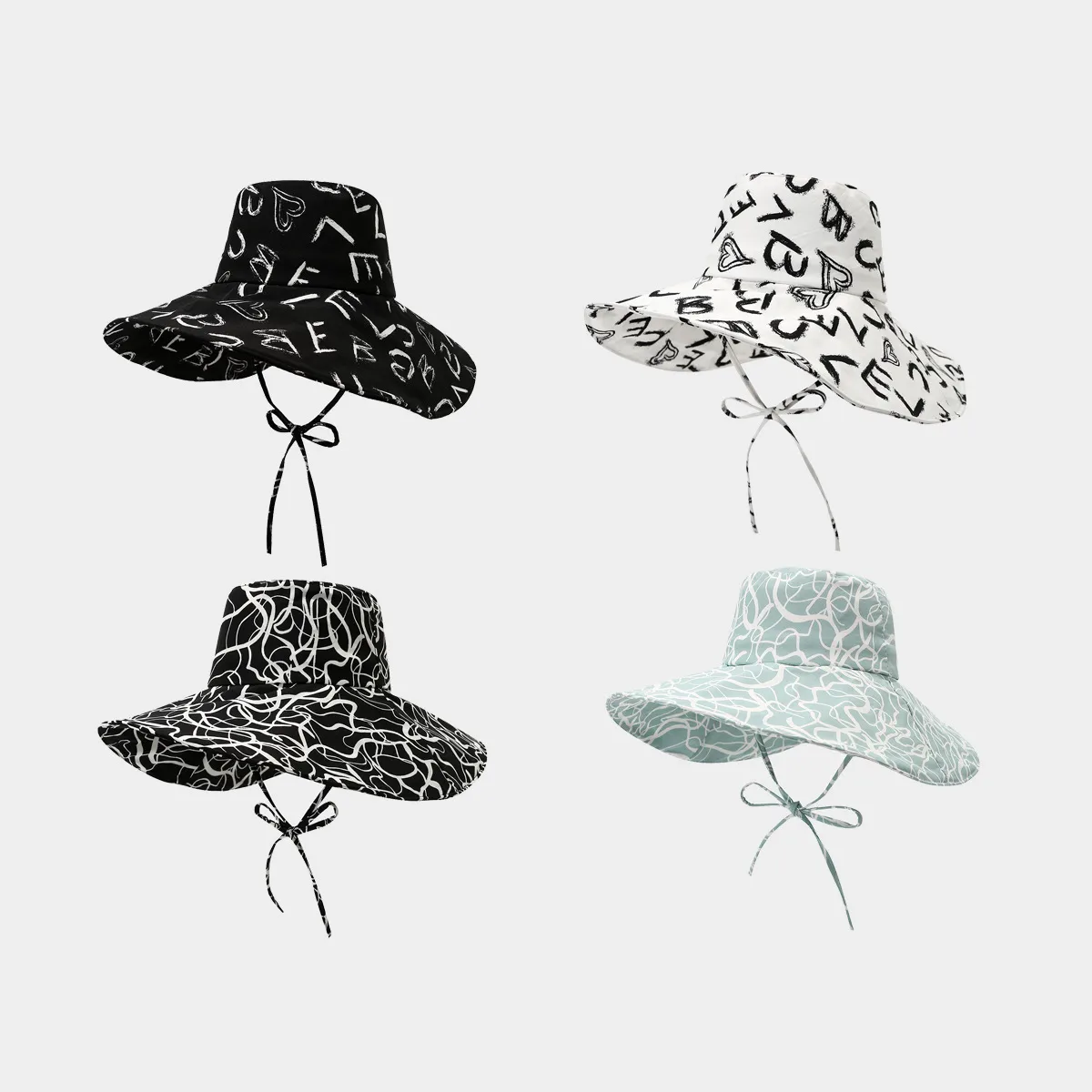 Unisex Casual Elegant Simple Style Printing Curved Eaves Bucket Hat display picture 1