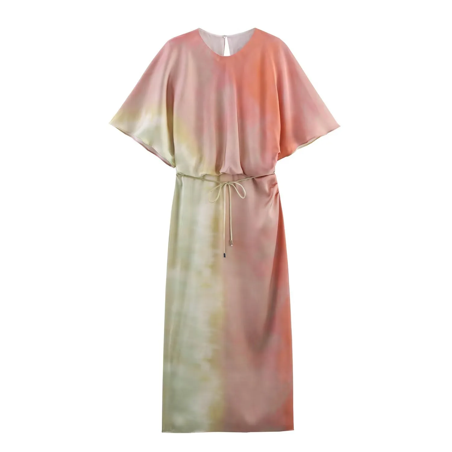 Wholesale Women's Elegant Vacation Color Block Gradient Color Casual Holiday Tea Party Round Neck Half Sleeve Sheath Dress display picture 2