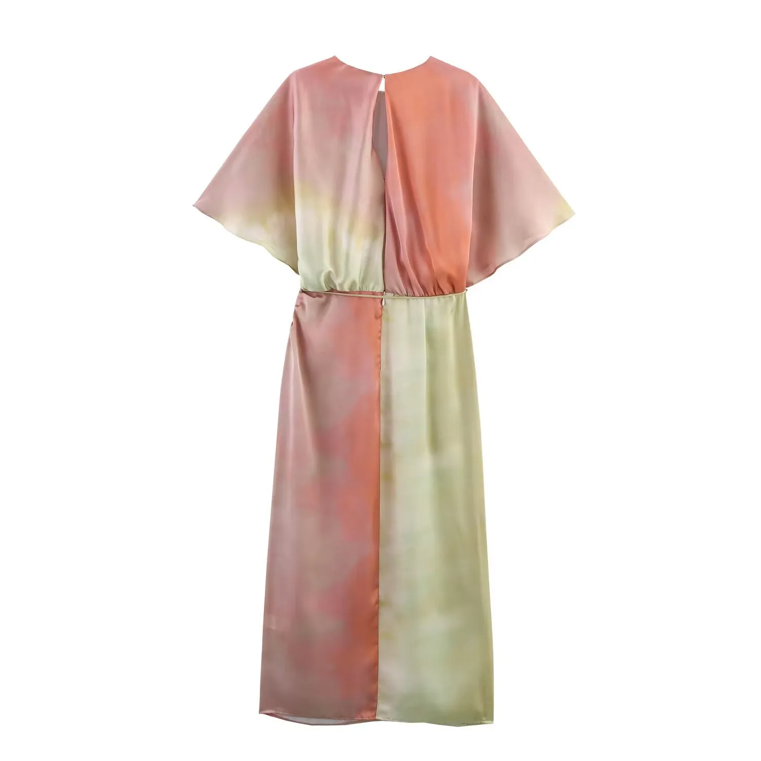 Wholesale Women's Elegant Vacation Color Block Gradient Color Casual Holiday Tea Party Round Neck Half Sleeve Sheath Dress display picture 3